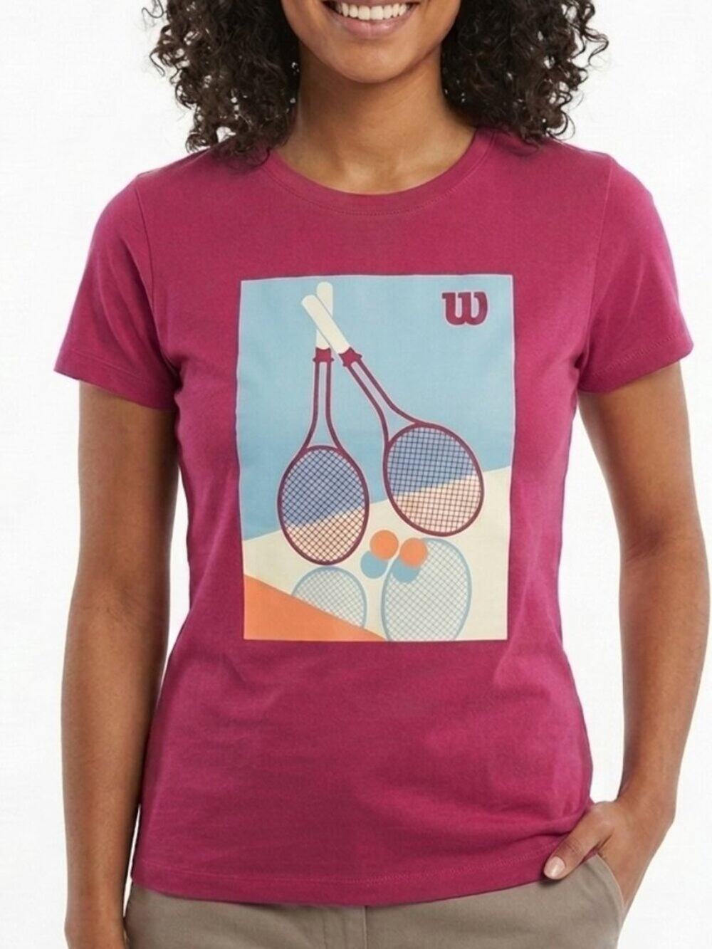 WILSON Retro Lifestyle Tennis-Core Graphic T-Shirt Size M